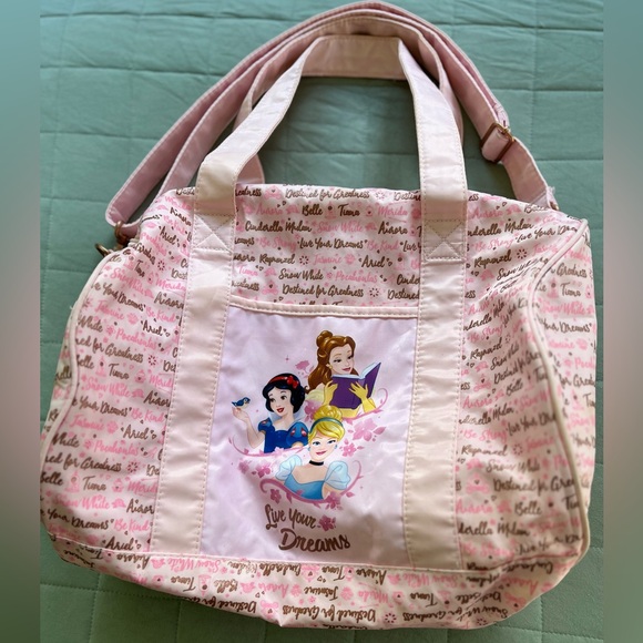 Disney Parks Disney Princess Pink Duffle Bag Removable Strap - Picture 1 of 14
